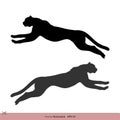 Running Cheetah Silhouette Vector Logo Template Illustration Design Royalty Free Stock Photo