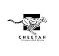 Running cheetah vector logo design