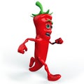 Running chili pepper