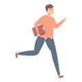 Running clerk icon cartoon vector. Late man Royalty Free Stock Photo