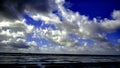 Running clouds in blue sky