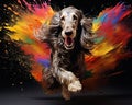 Running colorful Afghan Hound dog Running colorful Afghan Hound dog running afghan hound hound dog Royalty Free Stock Photo