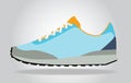 Running colorful pair shoes. Royalty Free Stock Photo