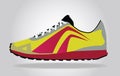 Running colorful pair shoes. Royalty Free Stock Photo