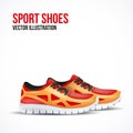 Running colorful pair shoes. Bright Sport sneakers Royalty Free Stock Photo