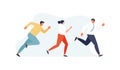 Running competing business people vector