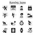 Running competition icon set