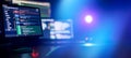 Running Computer data programming. Coding script text on screen Royalty Free Stock Photo