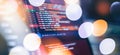Running Computer data programming. Coding script text on screen. Royalty Free Stock Photo