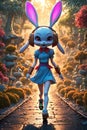 Running creepy little japanese alien anime bunny