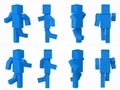 Running cubic character. 3d style blue cubic character illustration.