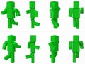 Running cubic character. 3d style green cubic character illustration.