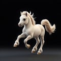 running cute pony isolated on black background with dynamic movement for use in energetic designs Royalty Free Stock Photo
