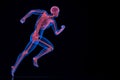 Running 3d skeleton. Contains clipping path Royalty Free Stock Photo