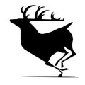 Running deer silhouette Royalty Free Stock Photo