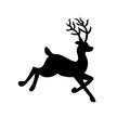 Running deer vector silhouette Royalty Free Stock Photo