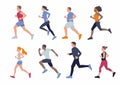 Running different body type people.