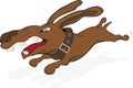 Running dog.Cartoon Royalty Free Stock Photo