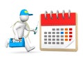 Running Electrician Calendar Royalty Free Stock Photo