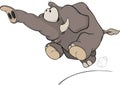 The running elephant calf cartoon Royalty Free Stock Photo