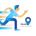 Running event, marathon participation, rushing man, person in motion