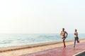 Running Exercise Training Healthy Lifestyle Beach Concept Royalty Free Stock Photo