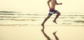 Running Exercise Training Healthy Lifestyle Beach Concept Royalty Free Stock Photo