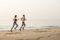 Running Exercise Training Healthy Lifestyle Beach Royalty Free Stock Photo