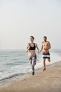 Running Exercise Training Healthy Lifestyle Beach Concept Royalty Free Stock Photo