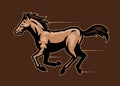 Running Fast Racing Horse Mascot Logo Royalty Free Stock Photo
