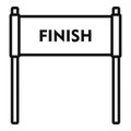 Running finish banner icon, outline style