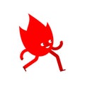 Running fire cartoon. Flame run isolated