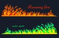 Running fire, vector flame elements Royalty Free Stock Photo