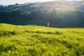 Running fitness couple of runners doing sport on road outdoor. Active living man and woman jogging training cardio Royalty Free Stock Photo