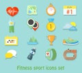 Running fitness sport icons. Healthy life set Royalty Free Stock Photo