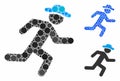 Running gentleman Mosaic Icon of Circles