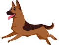 Running German shepherd side view