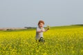 Running ginger boy Royalty Free Stock Photo