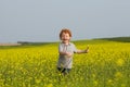 Running ginger boy Royalty Free Stock Photo