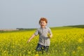 Running ginger boy Royalty Free Stock Photo