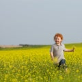 Running ginger boy Royalty Free Stock Photo