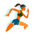 Running girl. Fitness, sport concept. Vector illustration Royalty Free Stock Photo