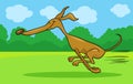 Running greyhound cartoon illustration