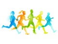 A running group of active people