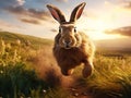 Running Hare Royalty Free Stock Photo