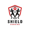 running health sport shield logo Royalty Free Stock Photo