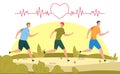 Running for Heart Health Flat Vector Concept