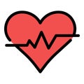 Running heart rate icon color outline vector