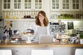 Running her cafe with confidence Royalty Free Stock Photo