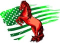 vector illustratyion of Horse American Distressed Flag